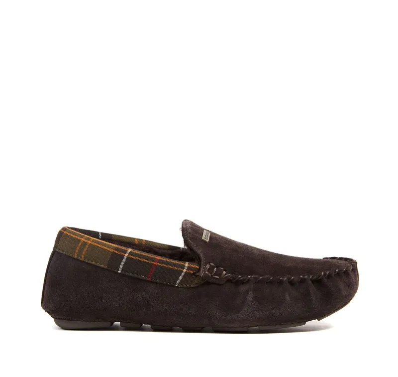 Barbour Monty Mens Slippers Brown Suede
